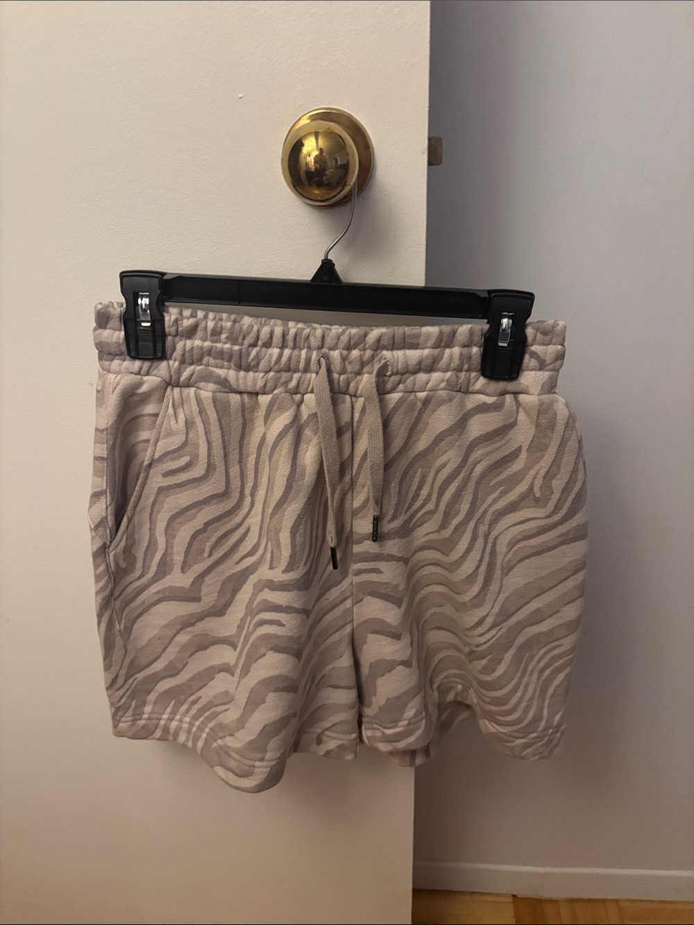 Sweaty Betty Taupe Zebra-Print Athletic Shorts